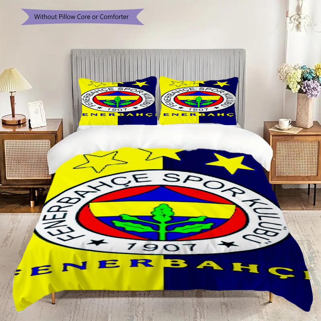 Fenerbahe Heritage Pride Three-piece set (1 * duvet cover + 2 * pillowcase, without core) 2D Flat Soft and comfortable Christmas birthday gift