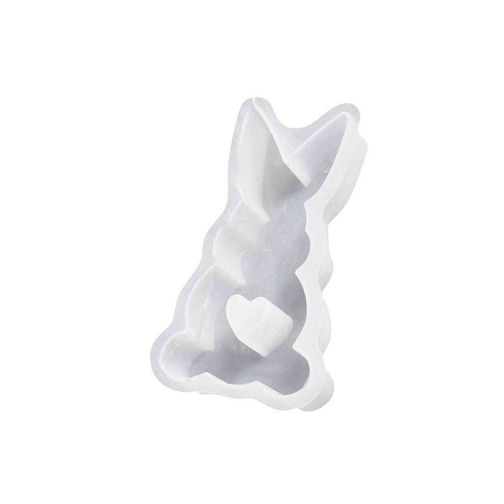 Силиконовая форма 3D Сердце Заяц для изготовления свечей, мыла, заливки смолой. Гибкий, антипригарный материал. Подходит для DIY арт-проектов.