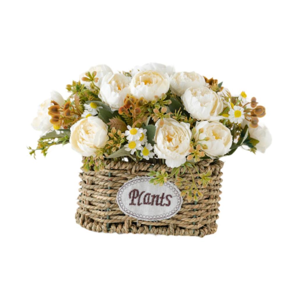 Artificial Floral Arrangement in Basket for Home And Office Centerpiece Decoration