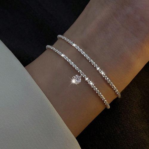 925 Silver Lucky Bead Bracelets Woman Fashion Elegant Multi-layer Adjustable Ball Bracelet Luxury Party Jewelry Gifts