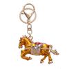 Keychain Pendant Chinese Style Rhinestones-Encrusted Oil Painting 3D Zodiac Horse Design Key Chain Metal Charm Bags Keyring