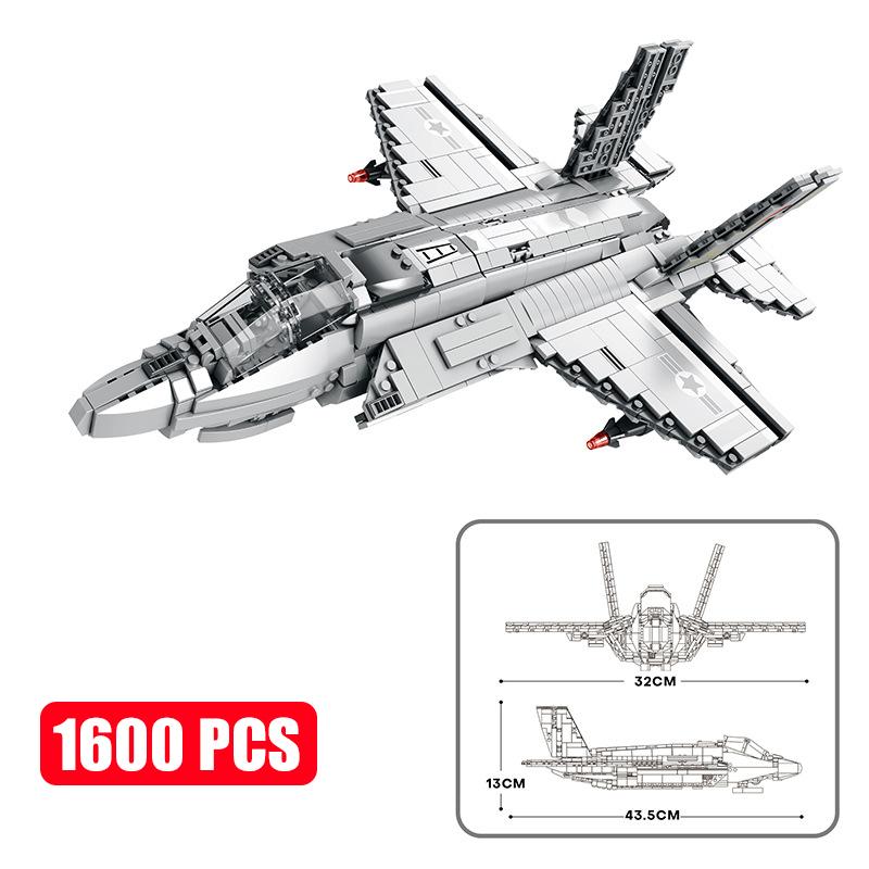 MOC Военная Серия Прыгающие Реактивные Самолеты F14 F16 F18 F22 F35 Строительные Блоки Самолеты Модель Военного Истребителя Кирпичики Игрушки Для Детей Подарки Мальчику