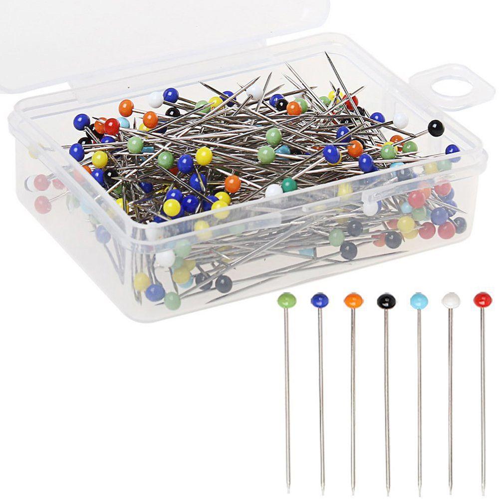 DIY Fashion Bead Glass Head Colored Stitch Safety Pin Sewing Needles Knitting Pin Dressmaking Pins