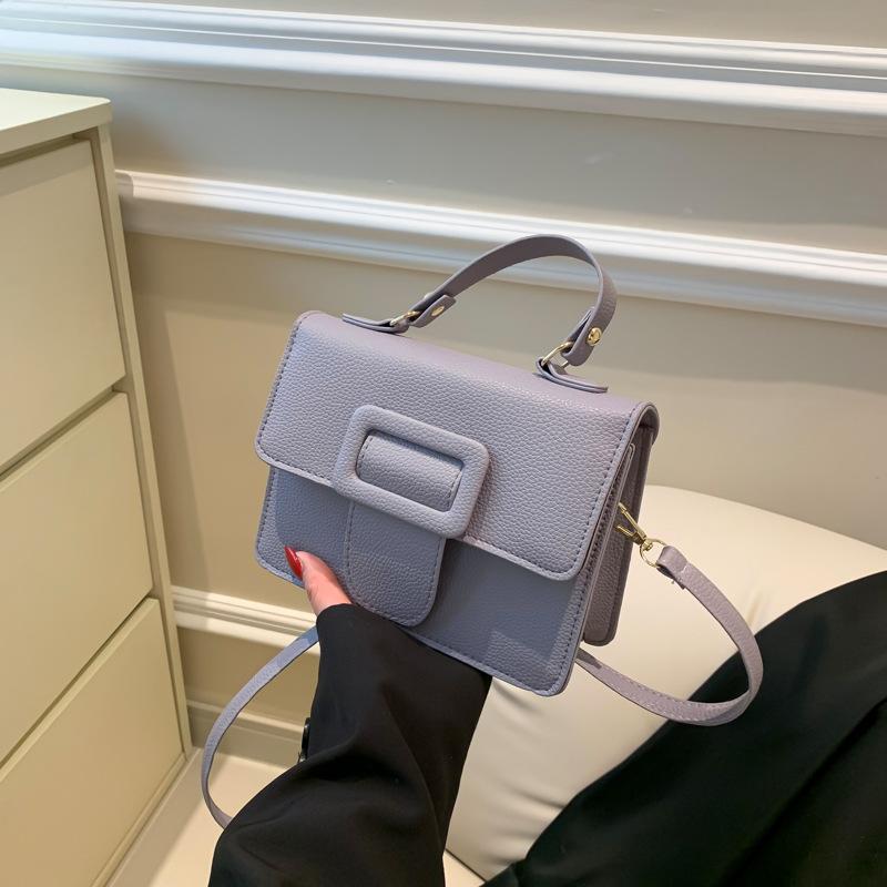 Simple Trend Spring New Solid Color Casual and Fashionable Women's One Shoulder Crossbody Handheld Small Square Bag