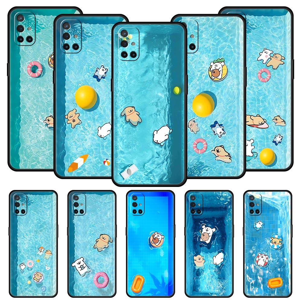 Чехол для вечеринки у бассейна с милым щенком для OnePlus 15 13 12 11 10 9 8 15T 13T 10T 7T Pro 13R 12R 9RT 8T Nord 4 N10 2T CE 2 3 5G