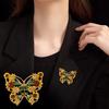 Брошь-бабочка подсолнух, брошь-булавка бабочка со стразами, блестящая брошь-цветок для пиджаков, пальто