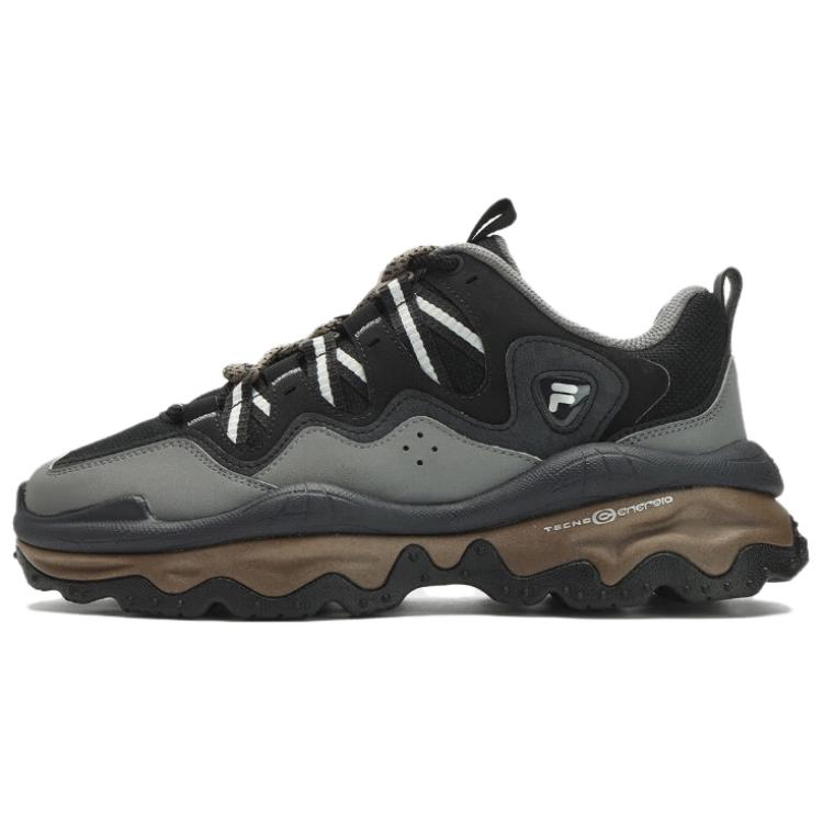 Fila Fusion QD 96 DX Сетчатая ткань Синтетическая кожа Удобные Амортизирующие Низкие Папины кроссовки Мужские кроссовки Серый Черный T12M411111FBQ