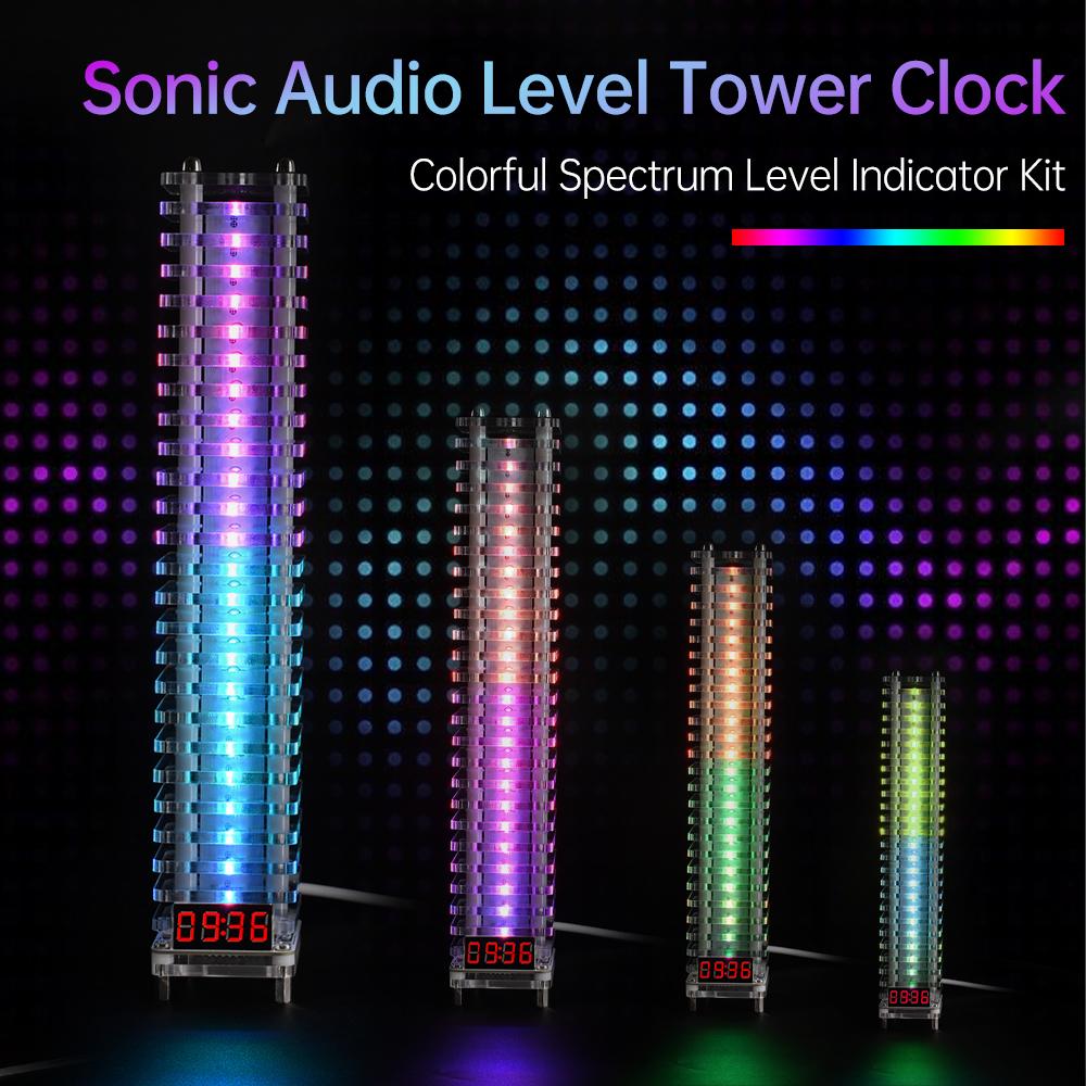 25-Segment LED Music 7 Colors Rhythm Spectrum Light Kits Light Cube Electronic DIY Production Parts Creative Night Market Lights