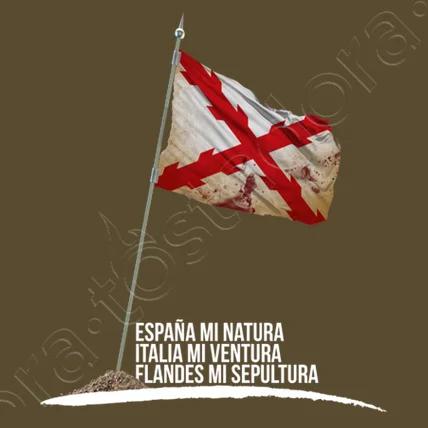 Spanish Tercios Battle Flag Motto T Shirt High Quality Cotton Loose Big Sizes Breathable Top Casual Tshirt S3XL
