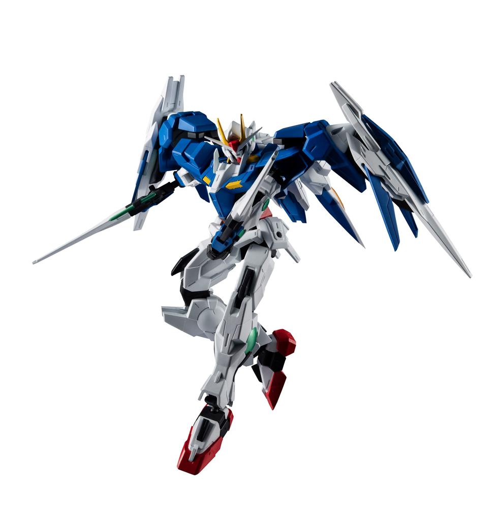 TAMASHII NATIONS GUNDAM UNIVERSE Мобильный доспех Гандам 00 GN-0000+GNR-010 00 RAISER Приблизительно. Подвижная фигура, окрашенная в цвет АБС и ПВХ, 150 мм.