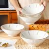 Простые керамические миски для дома, 8 дюймов, с растительным узором, цветная глазурь, столовая посуда, эстетичная, круглая, миска для лапши