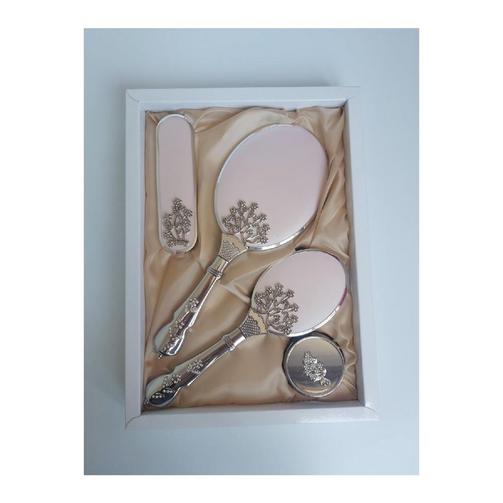 Off-white Bridal Bundle Mirror Comb Set / Dowry Box