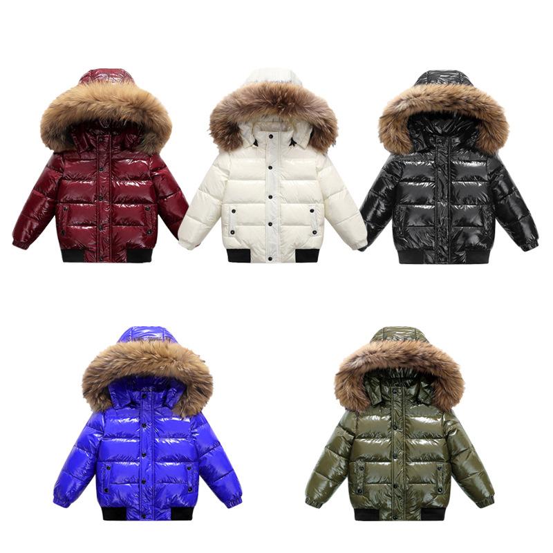 Children's Down Jacket Thick Warm Kids Down Coat Hood Boys Girls Puffer Outwear Windproof Teenagers Winter Jacket