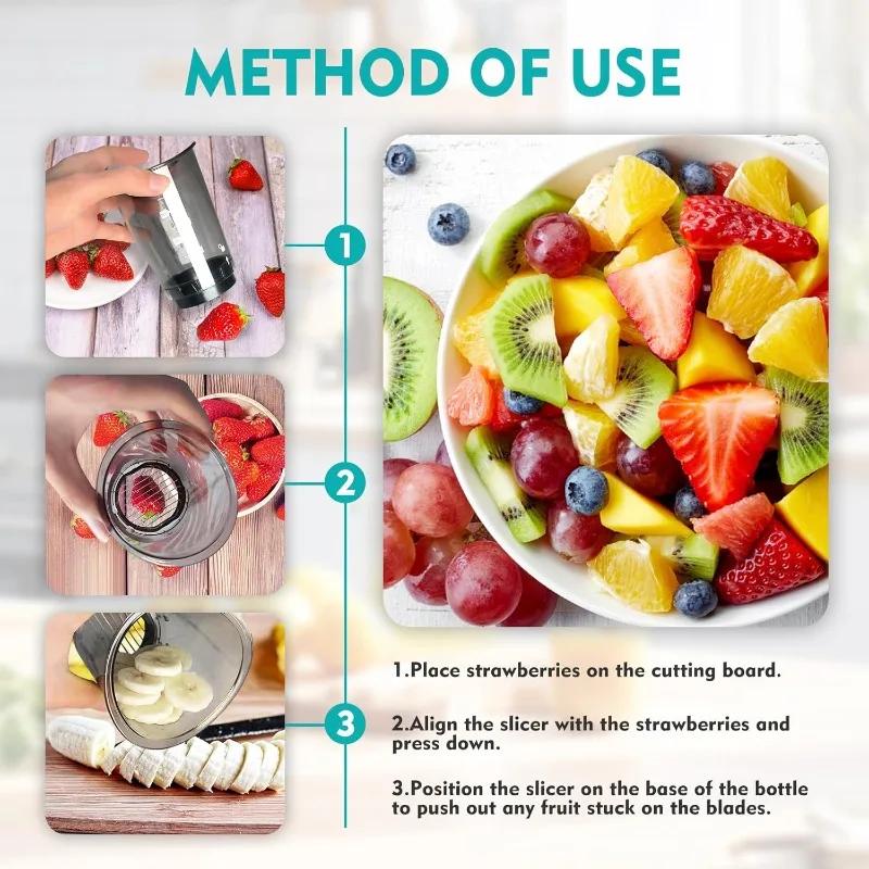 Чашки для нарезки из нержавеющей стали с толкателем, быстрая овощерезка для фруктов и овощей, быстрая готовка салата, кухонные инструменты для нарезки