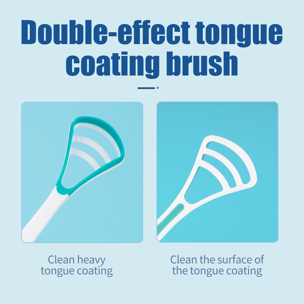 Двусторонний скребок для чистки языка от Y-Kelin, освежающий дыхание, с нескользящей ручкой (Пакет из 3 цветов)