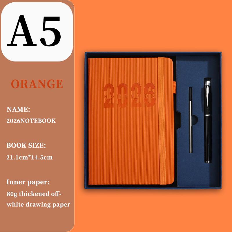 Ежедневник на английском языке на 2026 год с резинкой: Годовой календарь, Еженедельник, 365-дневный блокнот для эффективности