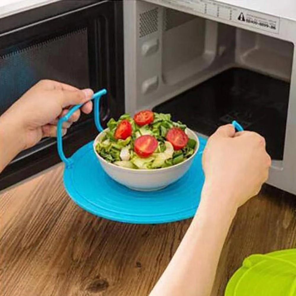 Folding Insulated Heating Tray Rack Double Layer Microwave Steaming Rack Kitchen Gadgets