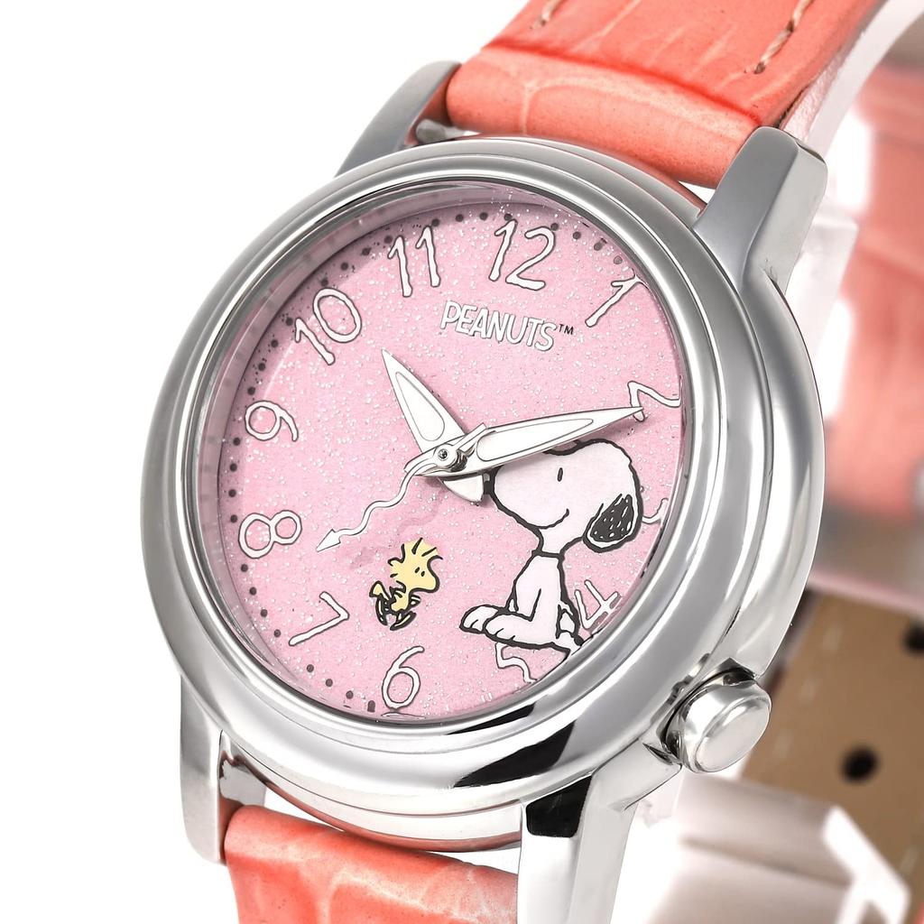 Snoopy Watch World Limited 100 шт., каждая с серийным номером, японская модель, ремешок из натуральной кожи, женские (розовый)