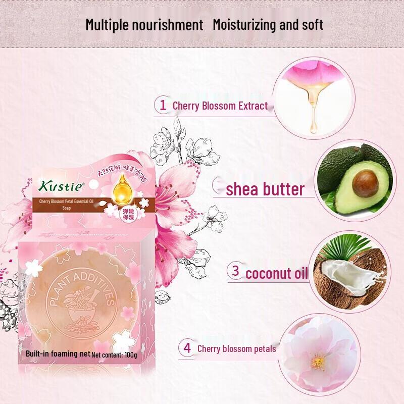 Kustie Мыло ручной работы с эфирным маслом лепестков лаванды 100 г