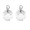 2Pcs Mini Glass Bottle Jars Vials Wishing Bottle Pendant Flower Cap