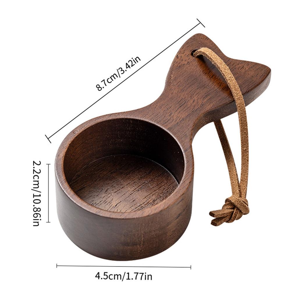 Short Handle Coffee Bean Scoop Walnut Wood Compacts Design For Precise Coffee Grounds Measuring Kitchen Tool Utensils