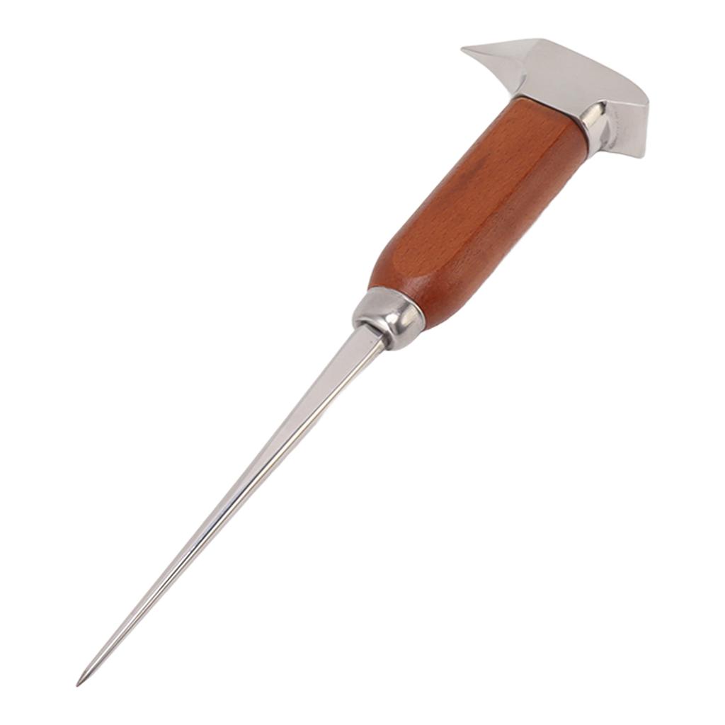 Ice Pick with Wood Handle Stainless Steel Ice Chipper Ice Crusher Tool for Bars Bartender