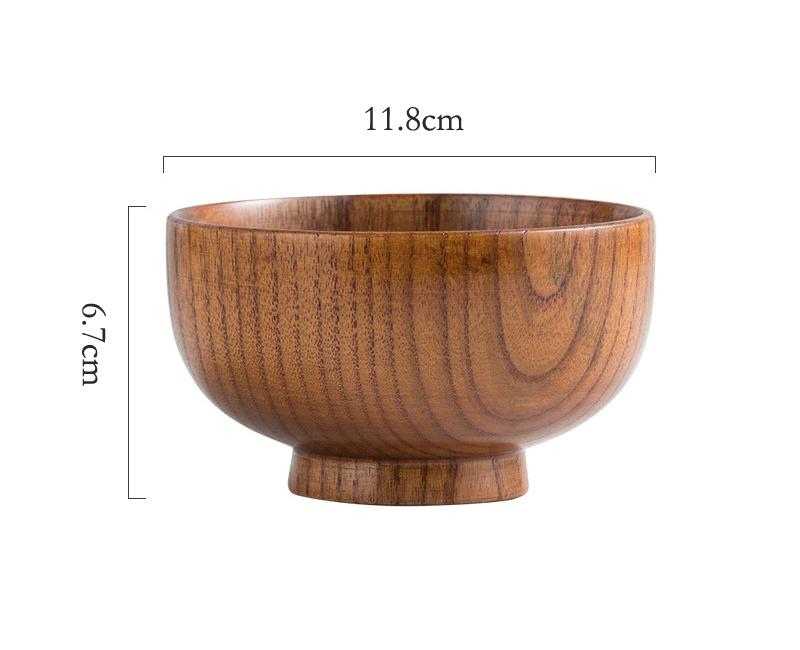 1Pc Wooden Bowl Japanese Miso Soup Bowl Dessert Rice Bowl Wood Baby Feeding Bowl Snack Salad Food Container Kitchen Tableware