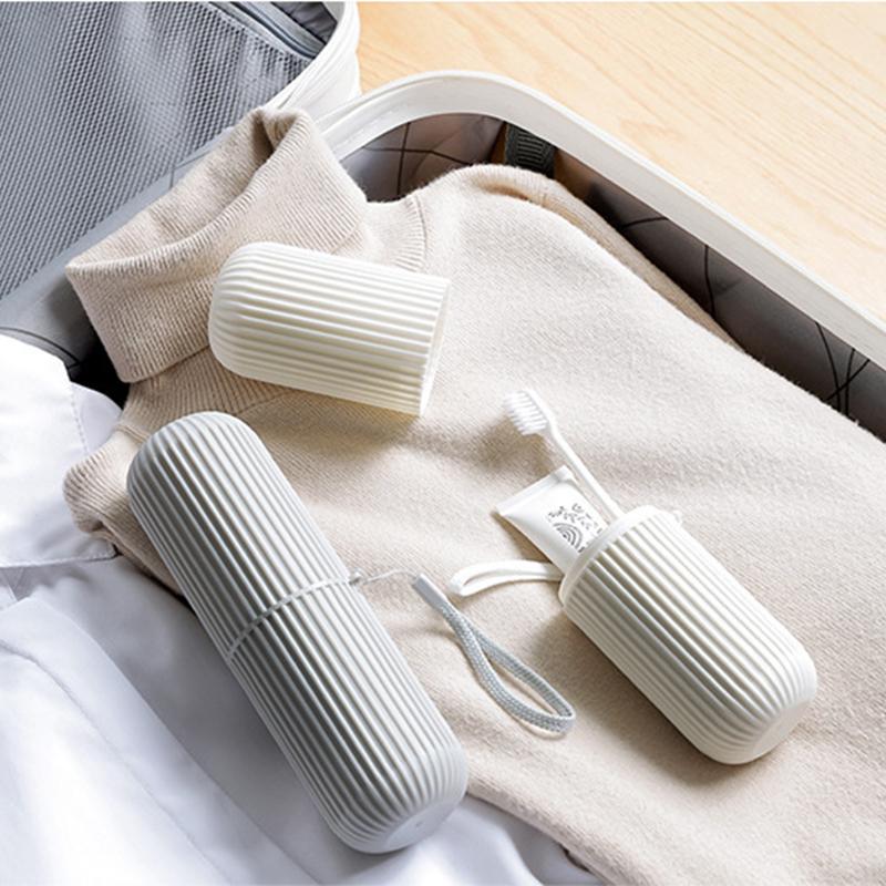 Mouthwashing Cups Plastic Cylinder Storage box Brushing Cups Portable Toothbrush Holder Toothpaste Storage Box For travel Simple Accessories