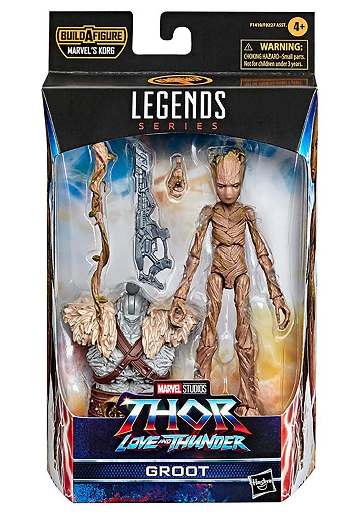 Hasbro MARVEL Marvel Legends Series Love and Thunder Groot F1410 Genuine 6 Inch Size Action Figure Accessories 4 Pieces Parts Included Thor (15 Cm)