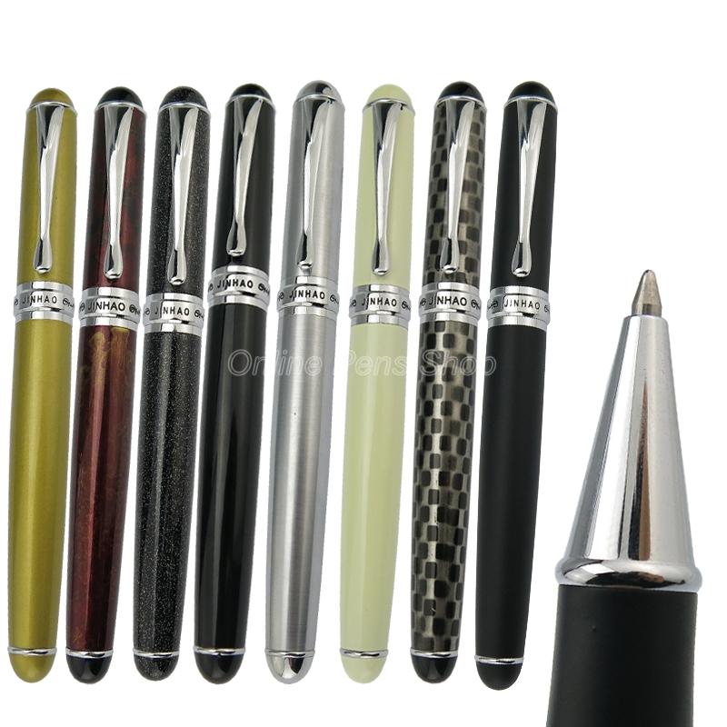 Металлическая шариковая ручка Jinhao X750, многоразовая, серебристая отделка, профессиональные офисные принадлежности, письменный подарок, аксессуар для ручки