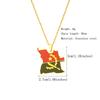 SONYA Enamel Drop Oil Angola Map Flag Pendant Necklace For Women Girls Stainless Steel Angolan Jewelry Ethnic Party Gifts