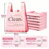 50Pcs Pull-Tear Printed Trash Bags Thickened Vest Bags New Garbage Bags  Kitchen