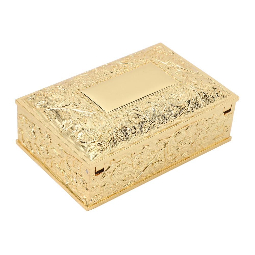 Zinc Alloy Trinket Storage Box Gold Treasure Chest Case Jewelry Boxes Keepsake Box For Ladies