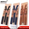 Jill Cool Solid Color Y-Shaped Leather Suspenders, 3-Clip, Adult, 2.5 Cm