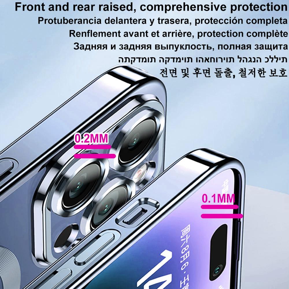 Electroplated Magnetic Clear Case For Samsung Galaxy S26 Edge S25 S24 FE S23 Ultra S22 S21 Plus Lens Film For Magsafe Soft Cover
