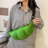 Сумка через плечо в форме зеленой сои, плюшевая сумка на молнии, нагрудная сумка с регулируемым ремнем для походов и активного отдыха на свежем воздухе