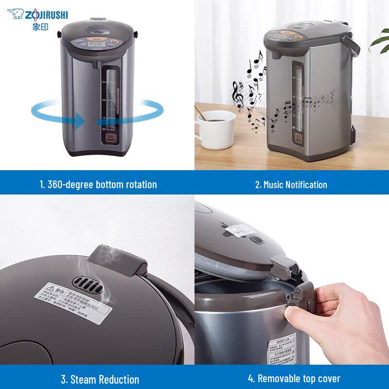 Электрический чайник Zojirushi 5 л с 5-ступенчатым контролем температуры и таймером, вилка CN (адаптер в комплекте)