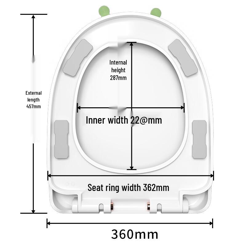 KEGOO K7018 U-образное сиденье для унитаза с мягким закрыванием и светящейся ручкой