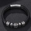 Genuine Braided Men Leather Bracelet Charm Stainless Steel Bracelets Fashion Jewelry Male Gift
