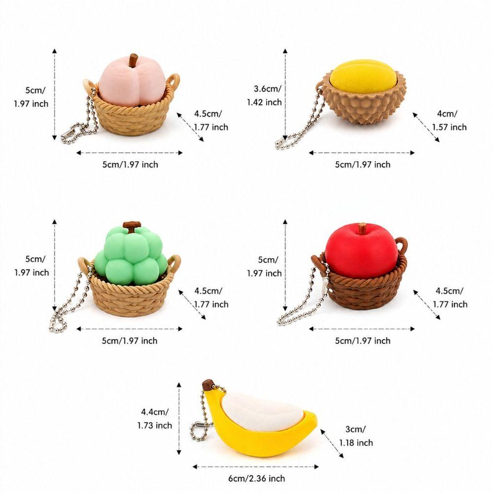 Fruit Basket Pendant Stress Relief Keychain 3D Printed Push-button Clicker for Desk Travel