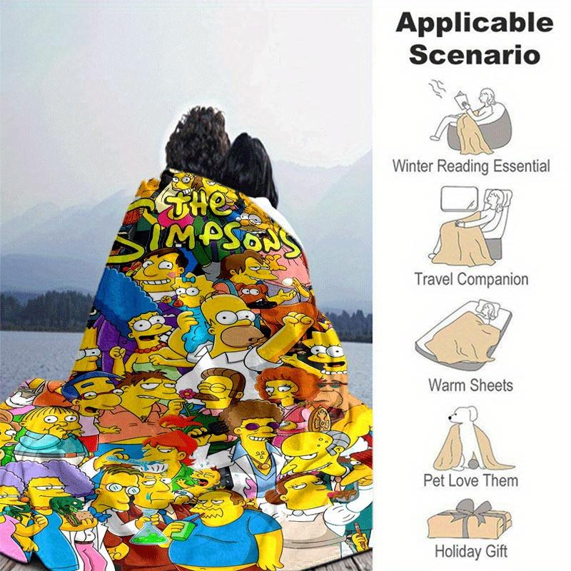 1pc The Simpsons (2) Printing Blanket - Soft, All-Season Throw for Living Room, Beroom,Personalize Gift with Aorable Cartoon esign