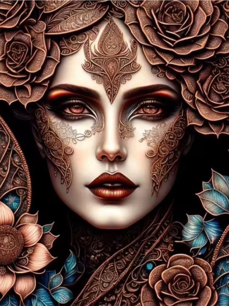 Diy 5d Алмазная картина Цветочная фея Полная мозаика Вышивка Красивая женщина Стразы Картина Дама Ювелирные изделия Наборы для вышивки крестом