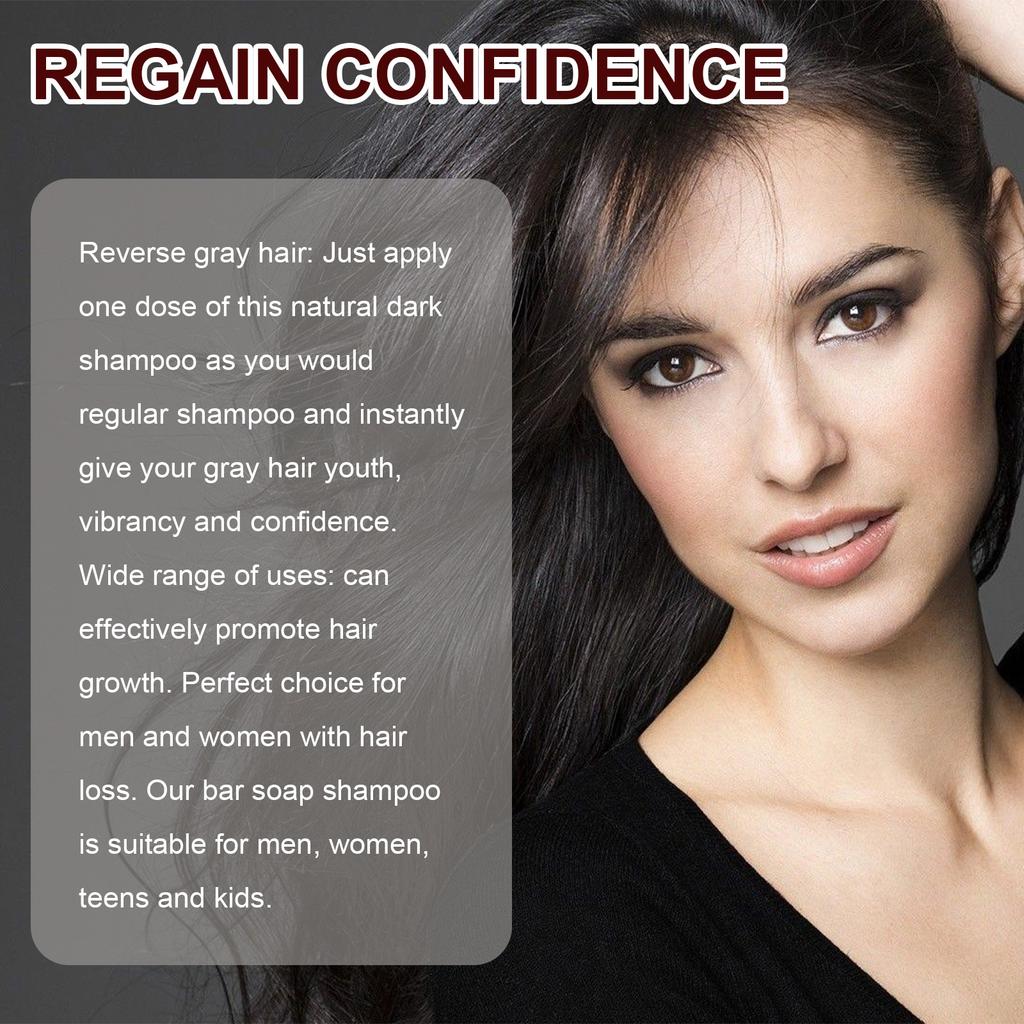 Hair Shampoo Polygonum Essence Hair Darkening Shampoo Soap Natural Organic Gray Reverse Hair Cleansing 1pc