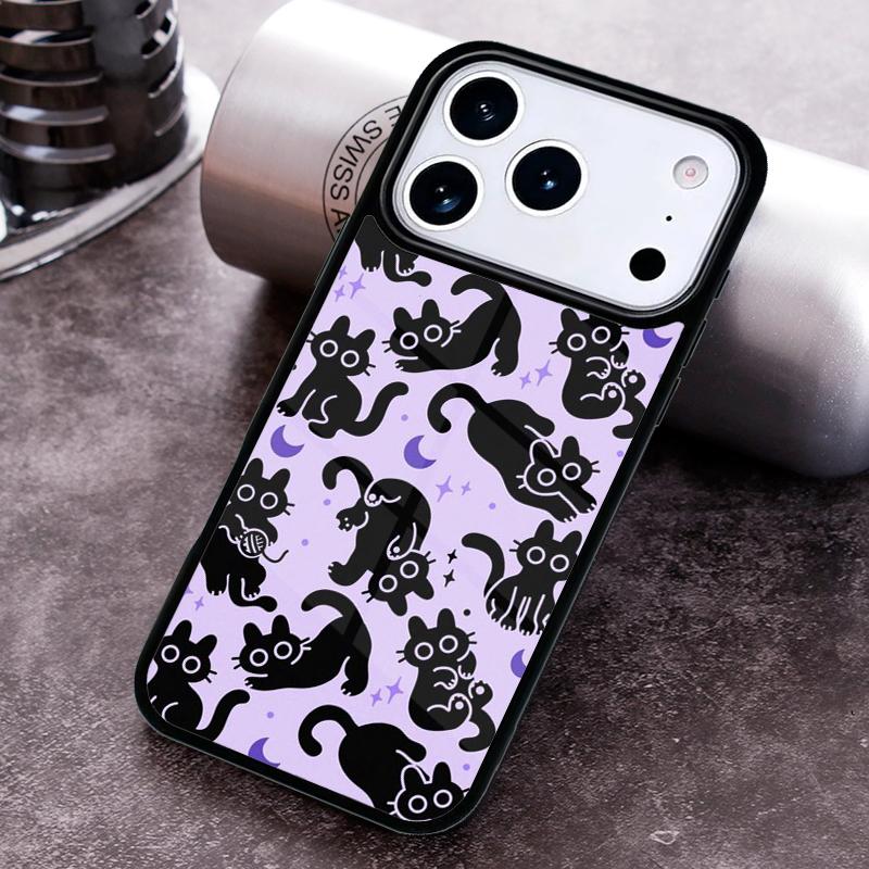 Funny Cats Cartoon Cute Phone Case for iPhone 17 16 15 Pro Max Air 14 13 12 11 Plus Shockproof Cover