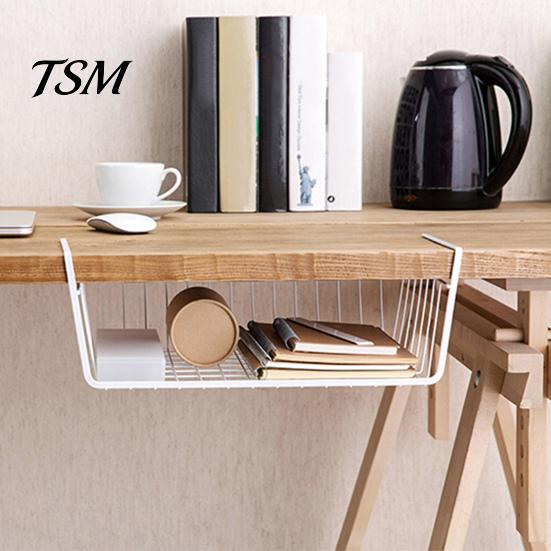 Durable Hanging Basket Strong Load-bearing Large Capacity Simple Under-table Storage Installation Under-Cabinet Shelf Organizer Slide-in Versatile
