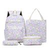 4-Piece School Backpack Set Lightweight Large Capacity Student Bookbag with Lunch Bag Pencil Case Tutorial Tote for Kids Teens