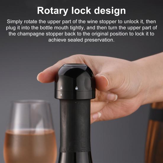 Пробка для винной бутылки с поворотным замком, многоразовая, герметичная, для вина, пива, шампанского, сохраняющая свежесть, пробка для бутылок для любителей вина
