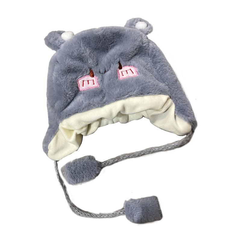 Capybara зимние теплые детские шапки для девочек и мальчиков флисовые шерстяные шапки с подгибкой с комками шерсти защитные шапки для ушей мягкий чепчик для новорожденных