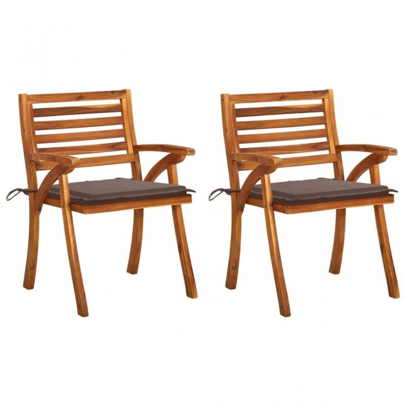 Day and Night - Day and Night Garden Dining Chairs with Cushions 2 Pcs Solid Acacia Wood