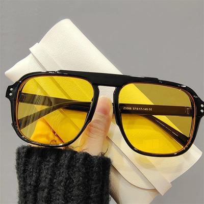Солнцезащитные очки INS Candy Color Oversized для женщин, модные винтажные мужские квадратные трендовые фирменные дизайнерские очки Shade Eyewear